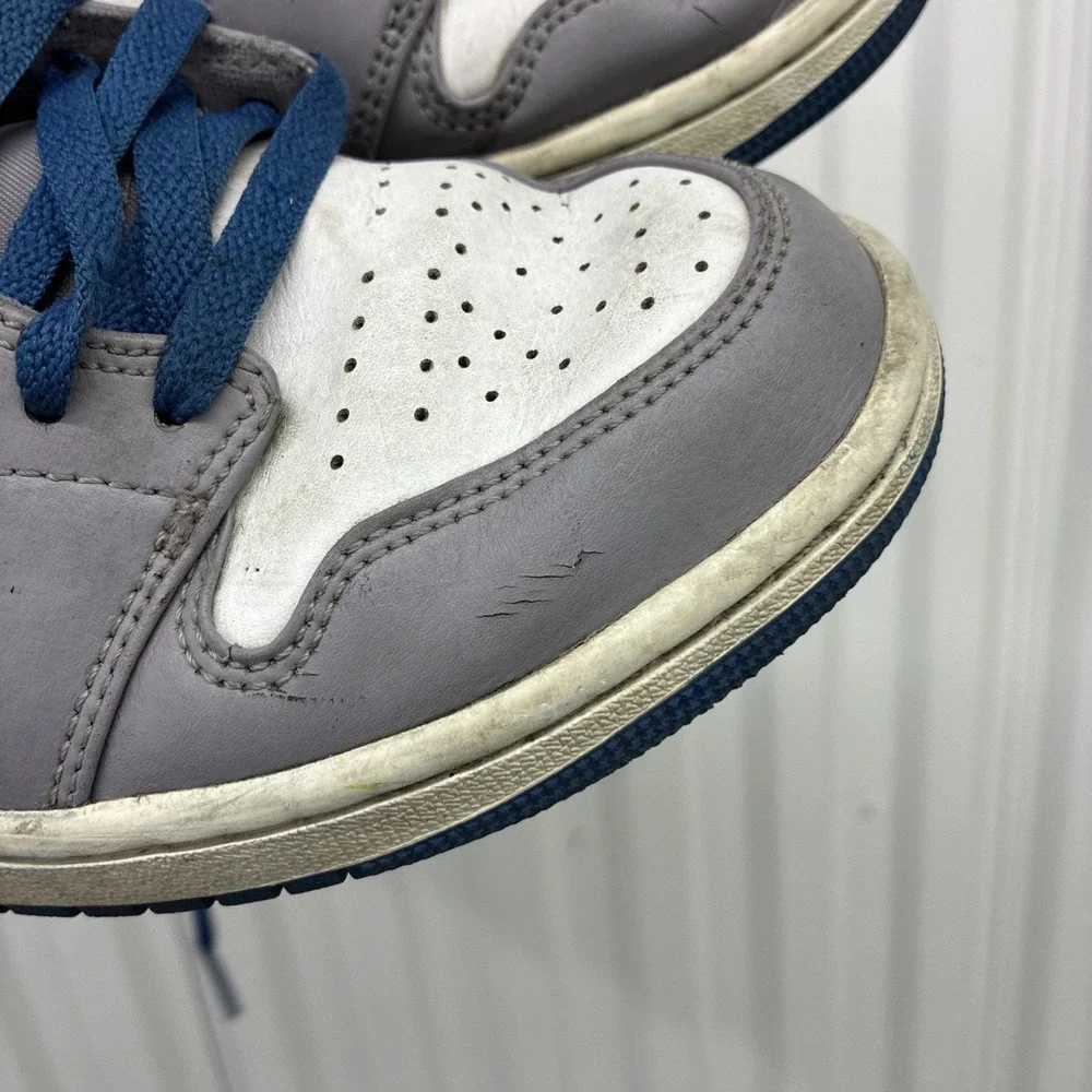 Jordan Air Jordan 1 Mid Cement Grey/White/True Blue Men's Size 8.5